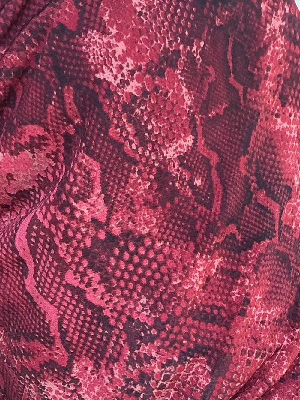 White House Black Market Burgundy Snake-Print Cowl Neck Tank - Picture 4 of 15